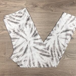 Gray and White Tie-Dye Leggings